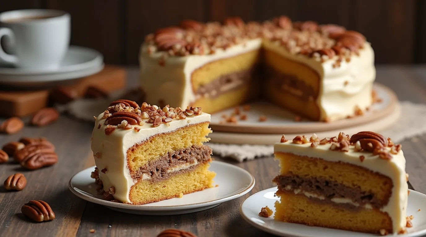 butter pecan praline poke cake