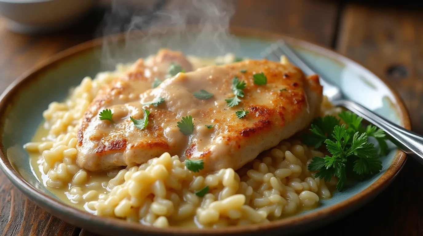 Creamy Smothered Chicken and Rice