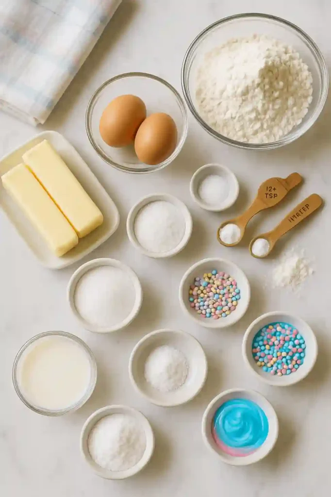 Ingredients for Homemade Cotton Candy Cookies