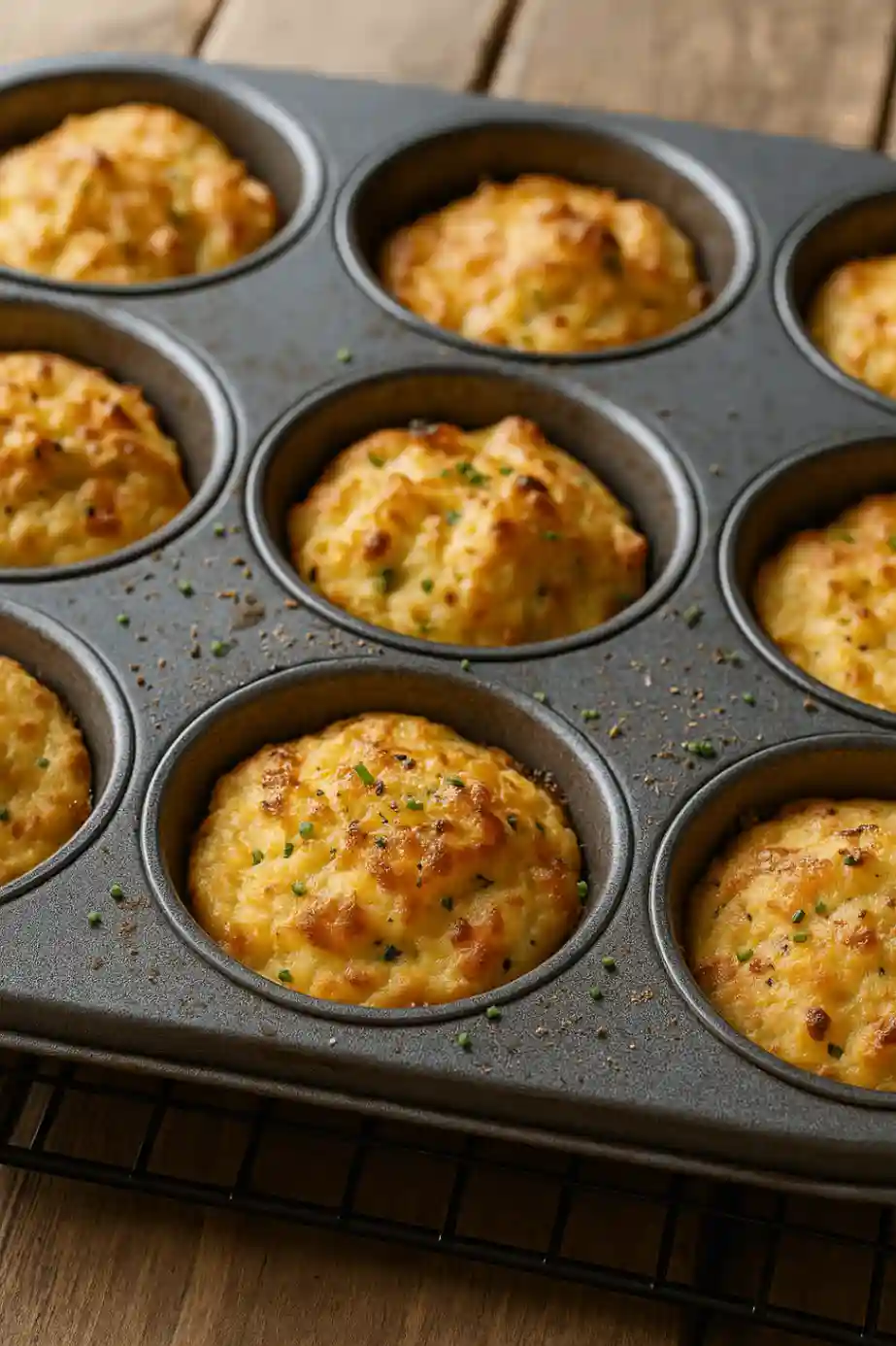 Freshly baked mashed potato cheese puffs