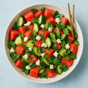 Watermelon Cucumber Salad recipe